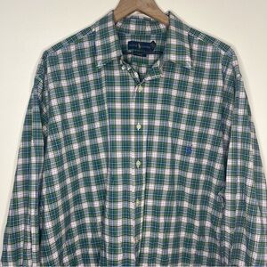 Ralph Lauren Green Plaid Button-Up Shirt